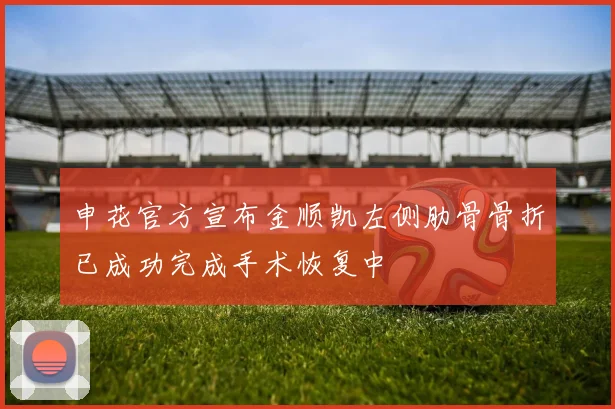 申花官方宣布金顺凯左侧肋骨骨折已成功完成手术恢复中